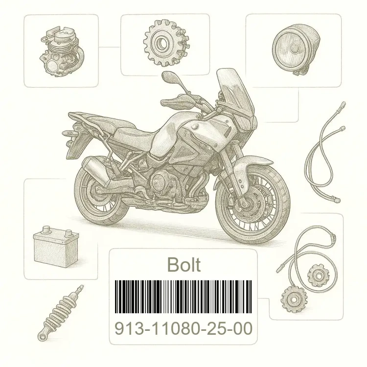 913-11080-25-00 Bolt, Hexagon Socket Head, Yamaha Номер детали 913-11080-25-00, 913110802500, 913-11080-25, 9131108025, 913 11080 25