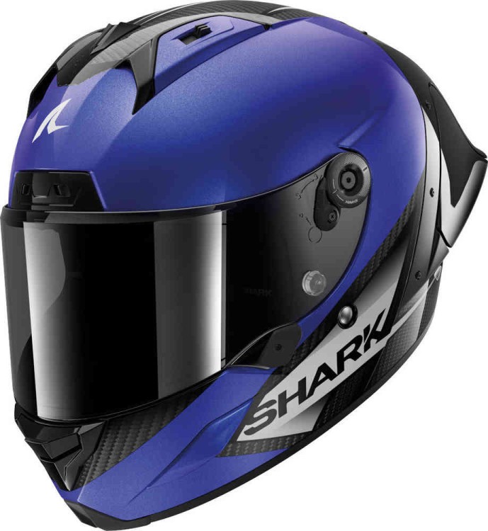 Мотошлем интеграл Shark Aeron GP Blank SP Черный/Синий HE0300E-DBA-M