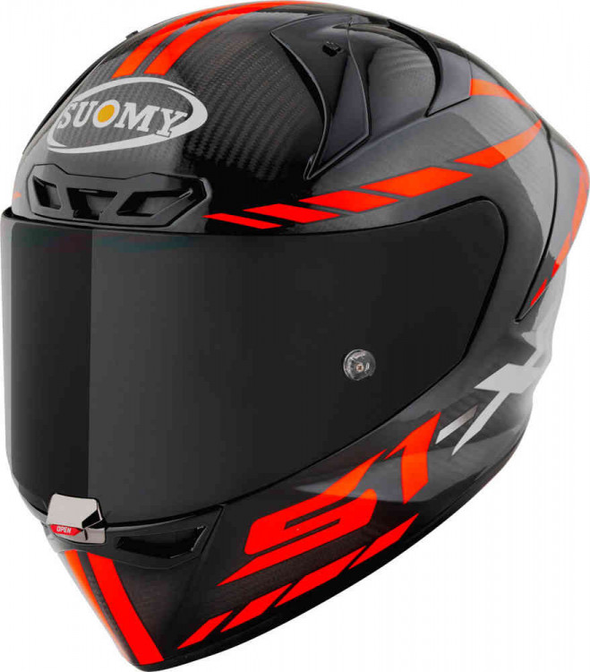 Мотошлем интеграл Suomy S1-XR GP Carbon Hypersonic E06 Черный/Красный K6SX0005.6