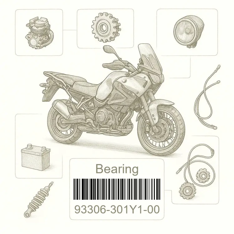 93306-301Y1-00 Bearing, Yamaha Номер детали 93306-301Y1-00, 93306301Y100, 93306-301Y1, 93306301Y1, 93306 301Y1