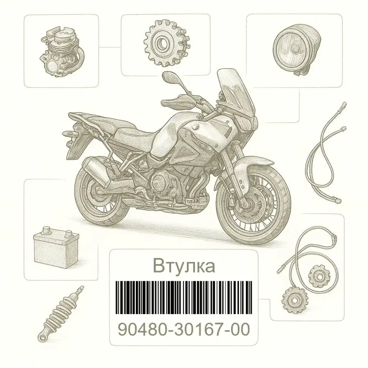 90480-30167-00 Втулка, Yamaha Номер детали 90480-30167-00, 904803016700, 90480-30167, 9048030167, 90480 30167