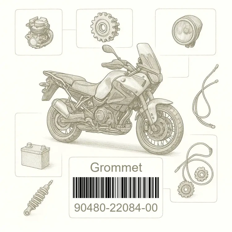 90480-22084-00 Grommet, Yamaha Номер детали 90480-22084-00, 904802208400, 90480-22084, 9048022084, 90480 22084