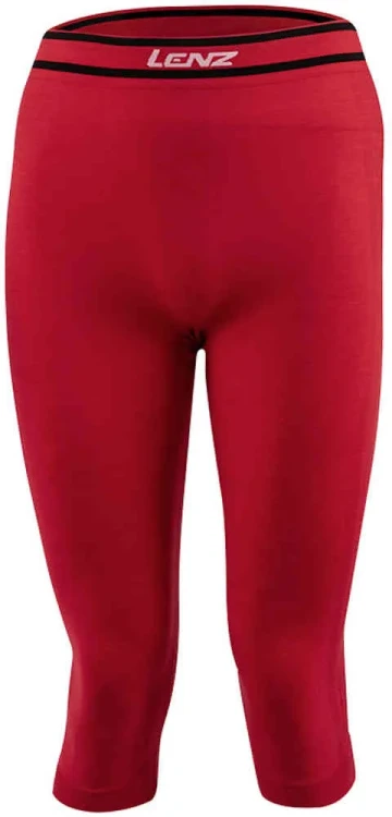 термобелье - штаны Lenz 6.0 Merino 3/4 красный 297-23