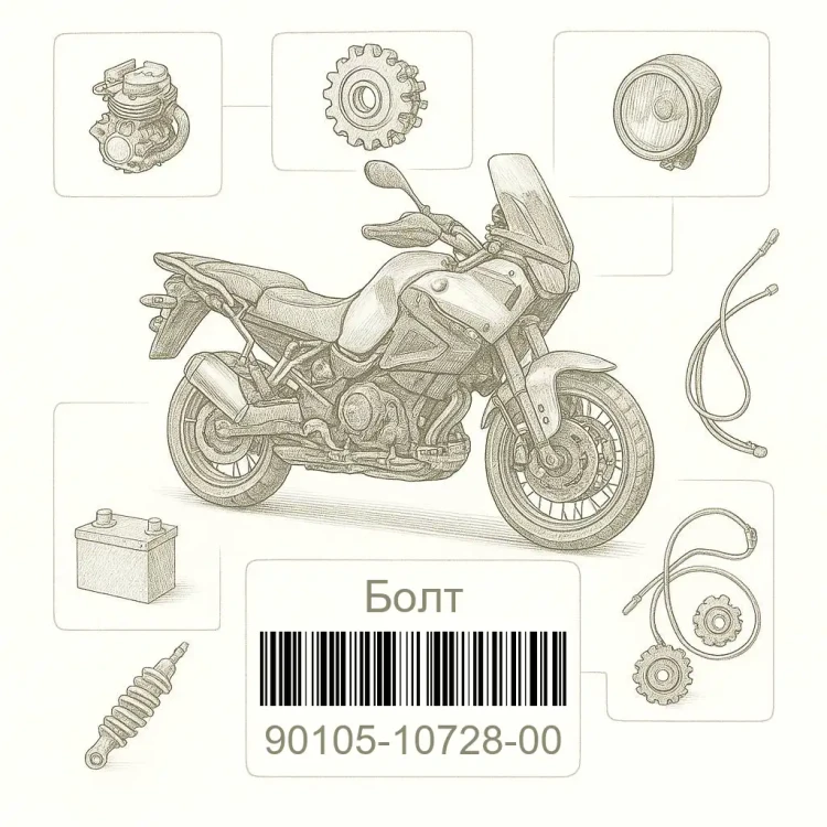 90105-10728-00 Болт, Yamaha Номер детали 90105-10728-00, 901051072800, 90105-10728, 9010510728, 90105 10728