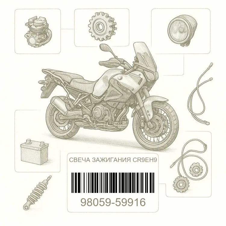 98059-59916 СВЕЧА ЗАЖИГАНИЯ CR9EH9, Honda Номер детали 98059-59916, 9805959916