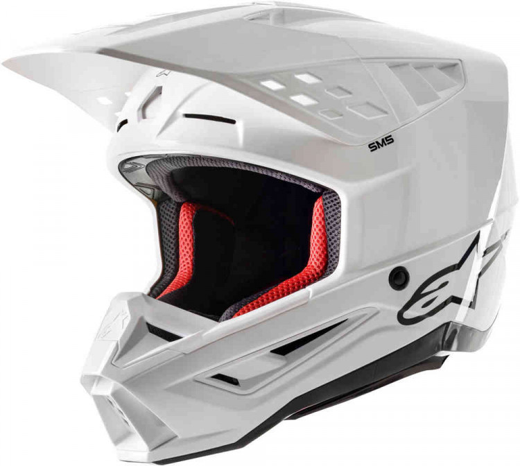 Мотошлем для мотокросса и эндуро Alpinestars S-M5 Solid 2024 Белый 8303023-2180-XS