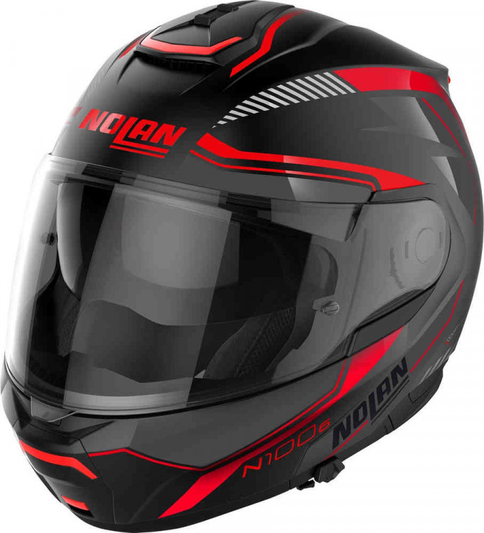 Мотошлем модуляр Nolan N100-6 Surveyor N-Com Черный/Красный N160006960219