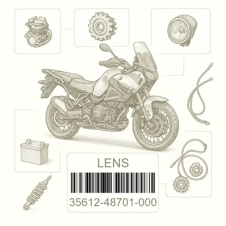 35612-48701-000 LENS,TURNSIGNAL, Suzuki Номер детали 35612-48701-000, 3561248701000, 35612-48701, 3561248701, 35612 48701