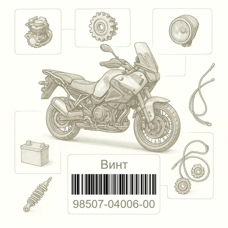 98507-04006-00 Винт, Yamaha Номер детали 98507-04006-00, 985070400600, 98507-04006, 9850704006, 98507 04006