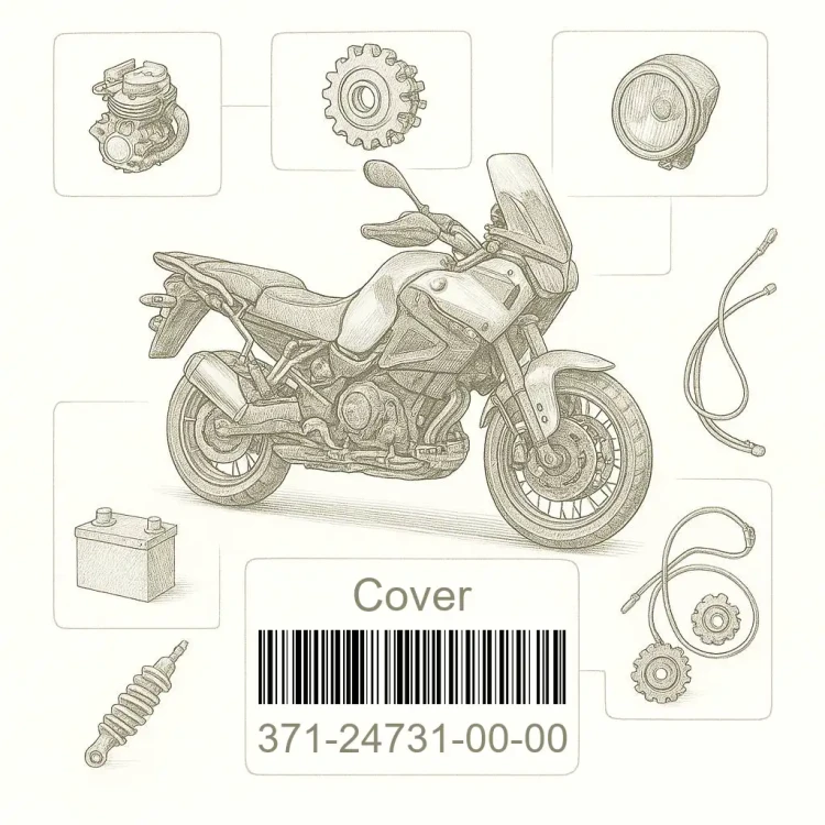 371-24731-00-00 Cover, Double Seat, Yamaha Номер детали 371-24731-00-00, 371247310000, 371-24731-00, 3712473100, 371 24731 00