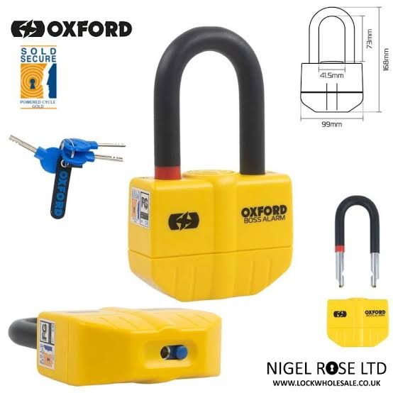 Замок на тромозной диск с сигнализацией Oxford Boss Alarm Disc Lock 168мм