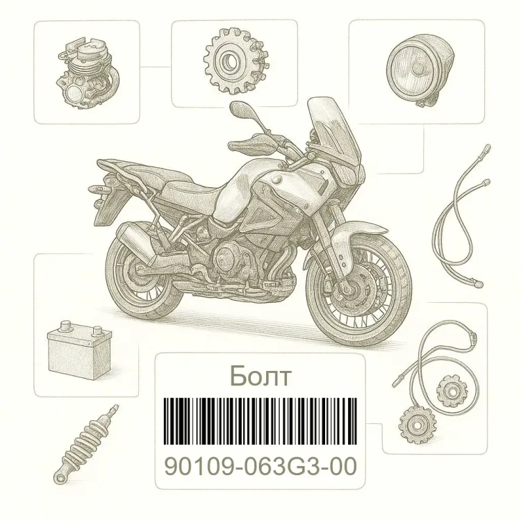 90109-063G3-00 Болт, Yamaha Номер детали 90109-063G3-00, 90109063G300, 90109-063G3, 90109063G3, 90109 063G3