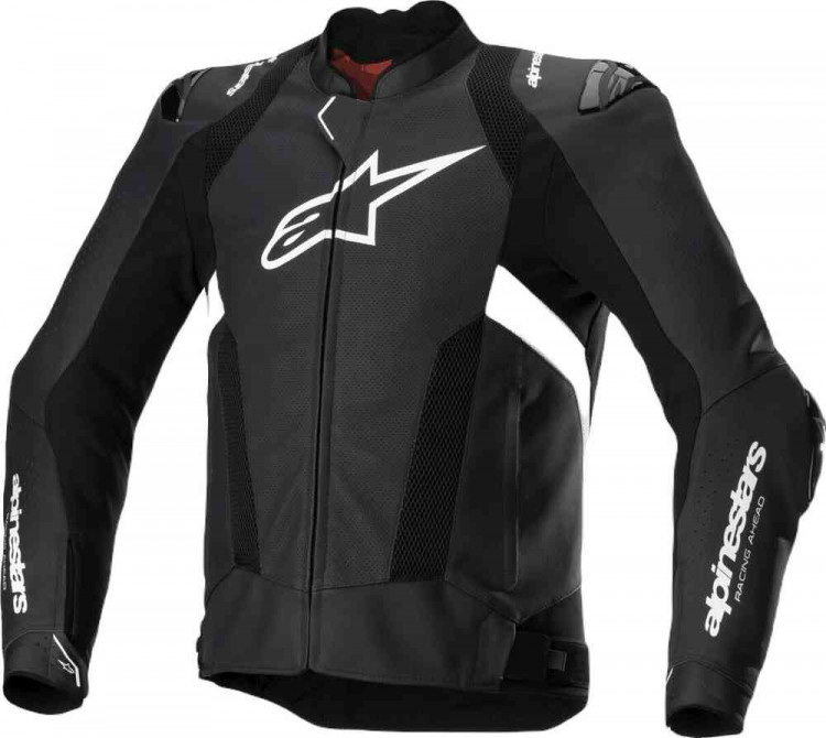 Мотокуртка кожаная мужская Alpinestars Missile V3 Airflow Черный/Белый 3100225-12-44
