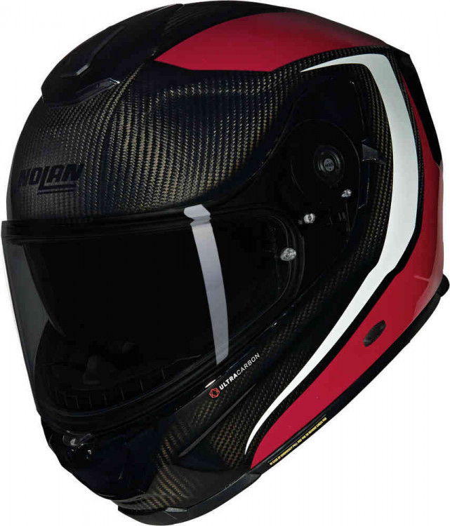 Мотошлем интеграл Nolan X-903 Ultra Carbon Intrigo N-Com Черный/Красный/Белый X9U0009173459