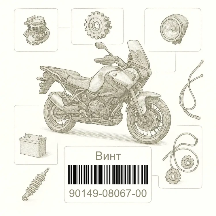 90149-08067-00 Винт, Yamaha Номер детали 90149-08067-00, 901490806700, 90149-08067, 9014908067, 90149 08067