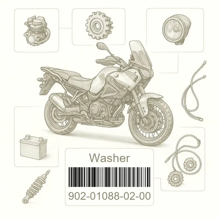 902-01088-02-00 Washer, Plate, Yamaha Номер детали 902-01088-02-00, 902010880200, 902-01088-02, 9020108802, 902 01088 02