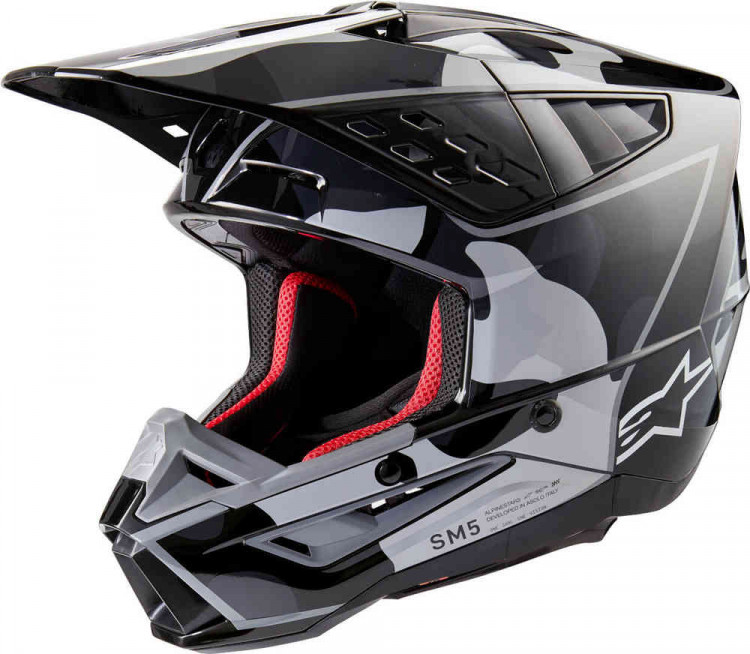 Мотошлем для мотокросса и эндуро Alpinestars S-M5 Rover 2 2024 Черный/Серый 8303823-1997-XS