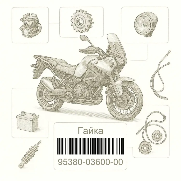 95380-03600-00 Гайка, Yamaha Номер детали 95380-03600-00, 953800360000, 95380-03600, 9538003600, 95380 03600