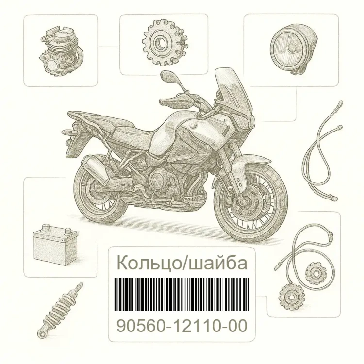 90560-12110-00 Кольцо/шайба, Yamaha Номер детали 90560-12110-00, 905601211000, 90560-12110, 9056012110, 90560 12110
