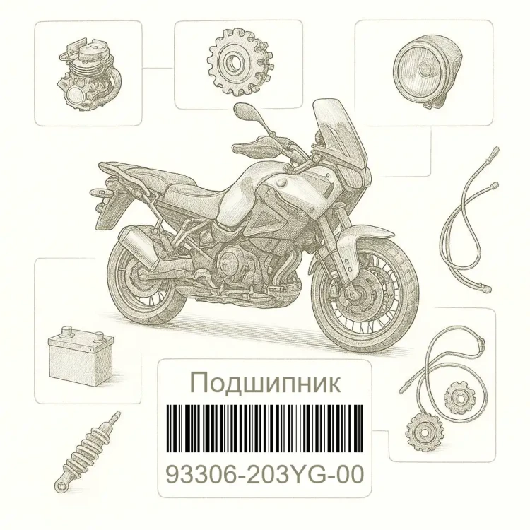 93306-203YG-00 Подшипник, Yamaha Номер детали 93306-203YG-00, 93306203YG00, 93306-203YG, 93306203YG, 93306 203YG