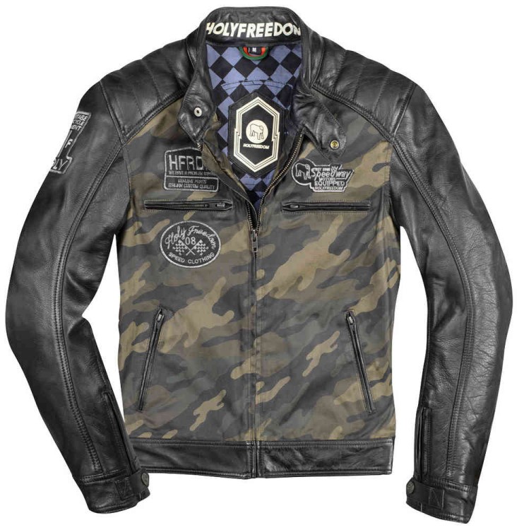 Мотокуртка кожаная мужская HolyFreedom Zero Camo