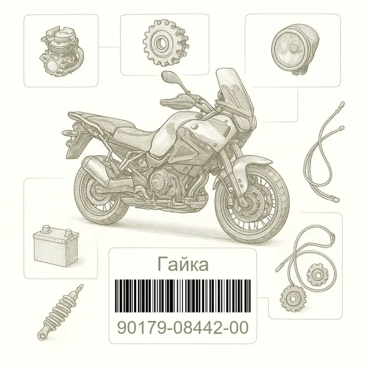 90179-08442-00 Гайка, Yamaha Номер детали 90179-08442-00, 901790844200, 90179-08442, 9017908442, 90179 08442