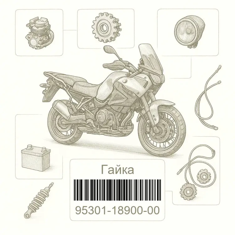 95301-18900-00 Гайка, Yamaha Номер детали 95301-18900-00, 953011890000, 95301-18900, 9530118900, 95301 18900