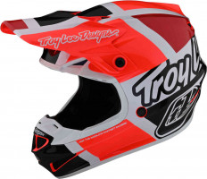 Мотошлем для мотокросса и эндуро Troy Lee Designs SE4 Polyacrylite MIPS Quattro Оранжевый/Красный 109977002