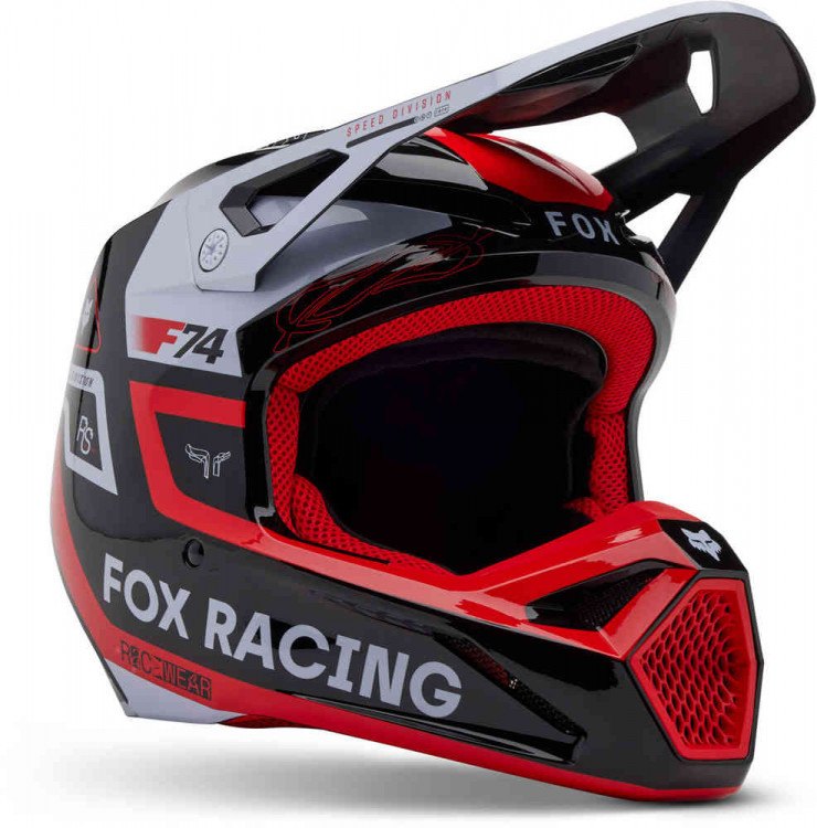 Мотошлем для мотокросса и эндуро FOX V1 Race Spec MIPS Красный 33000-110-S