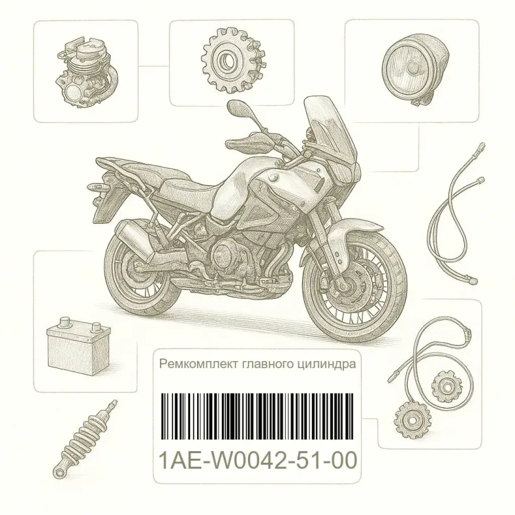 1AE-W0042-51-00 Ремкомплект главного цилиндра, Yamaha Номер детали 1AE-W0042-51-00, 1AEW00425100, 1AE-W0042-51, 1AEW004251, 1AE W0042 51