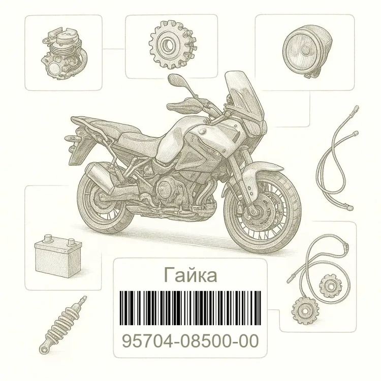 95704-08500-00 Гайка, Yamaha Номер детали 95704-08500-00, 957040850000, 95704-08500, 9570408500, 95704 08500