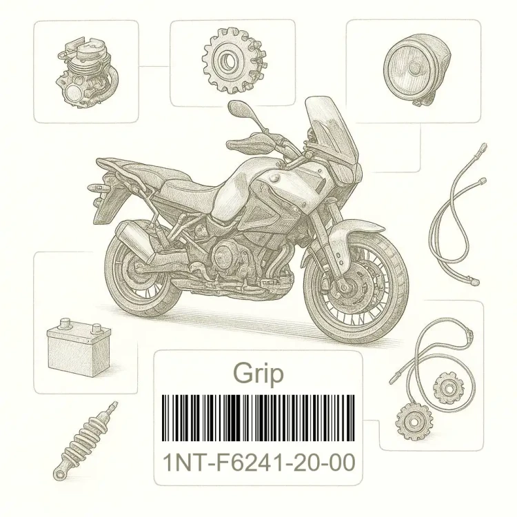 1NT-F6241-20-00 Grip, Yamaha Номер детали 1NT-F6241-20-00, 1NTF62412000, 1NT-F6241-20, 1NTF624120, 1NT F6241 20