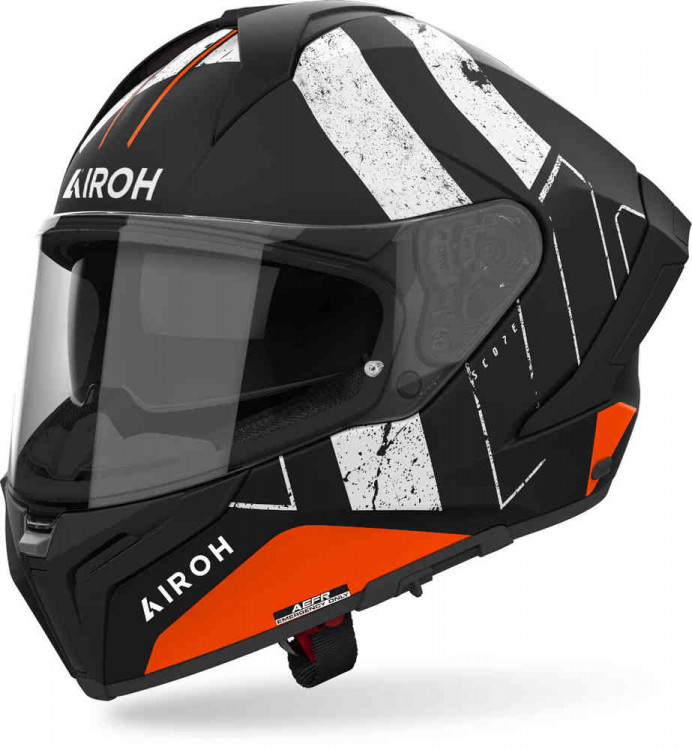 Мотошлем интеграл Airoh Matryx Scope Черный/Белый/Оранжевый MXS32S