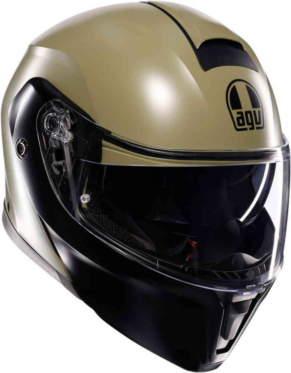 Мотошлем модуляр AGV Streetmodular Mono Зеленый/Черный 18296001-010-XS