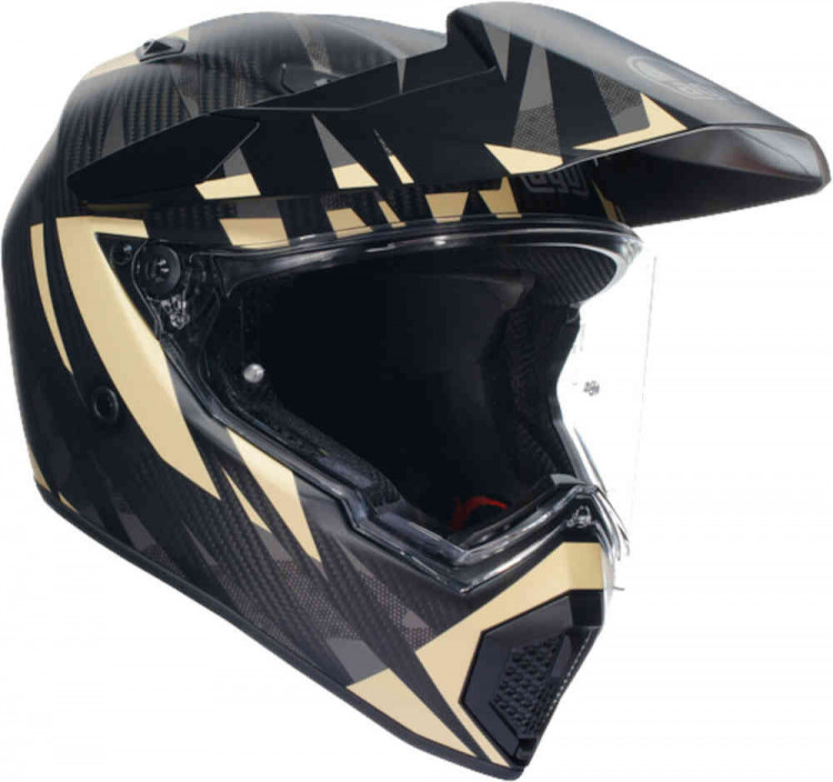 Мотошлем для мотокросса и эндуро AGV AX-9 Steppa 06 черный матовый/бежевый 183B5001-004-S