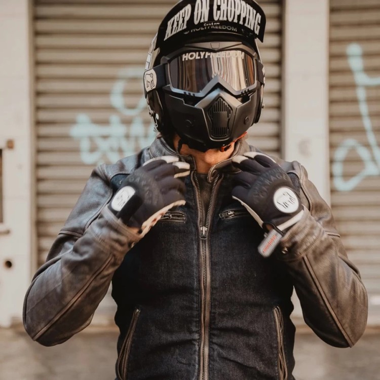 Мотокуртка кожаная мужская HolyFreedom Zero Denim
