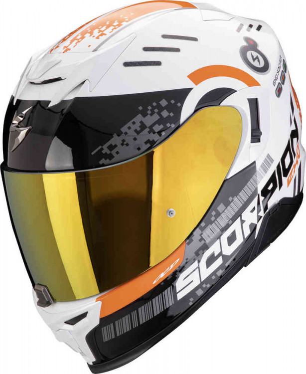 Мотошлем интеграл Scorpion Exo-520 Evo Air Titan Белый/Оранжевый 172-448-331-02