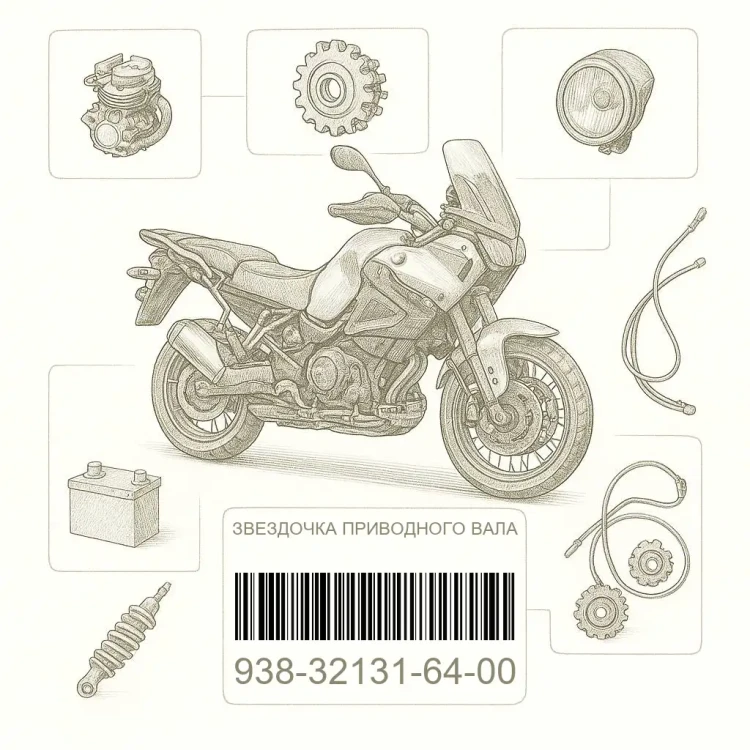 938-32131-64-00 ЗВЕЗДОЧКА ПРИВОДНОГО ВАЛА, Yamaha Номер детали 938-32131-64-00, 938321316400, 938-32131-64, 9383213164, 938 32131 64