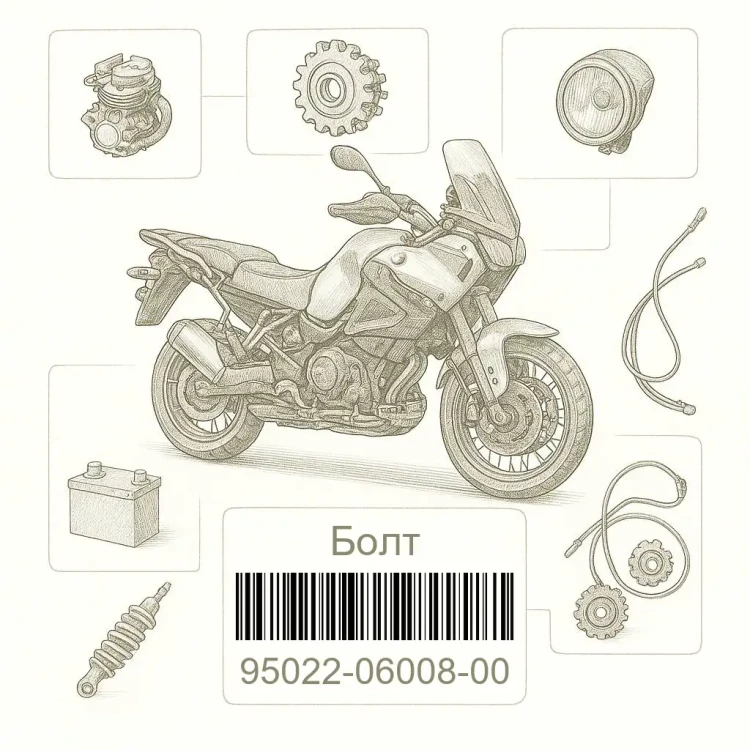 95022-06008-00 Болт, Yamaha Номер детали 95022-06008-00, 950220600800, 95022-06008, 9502206008, 95022 06008