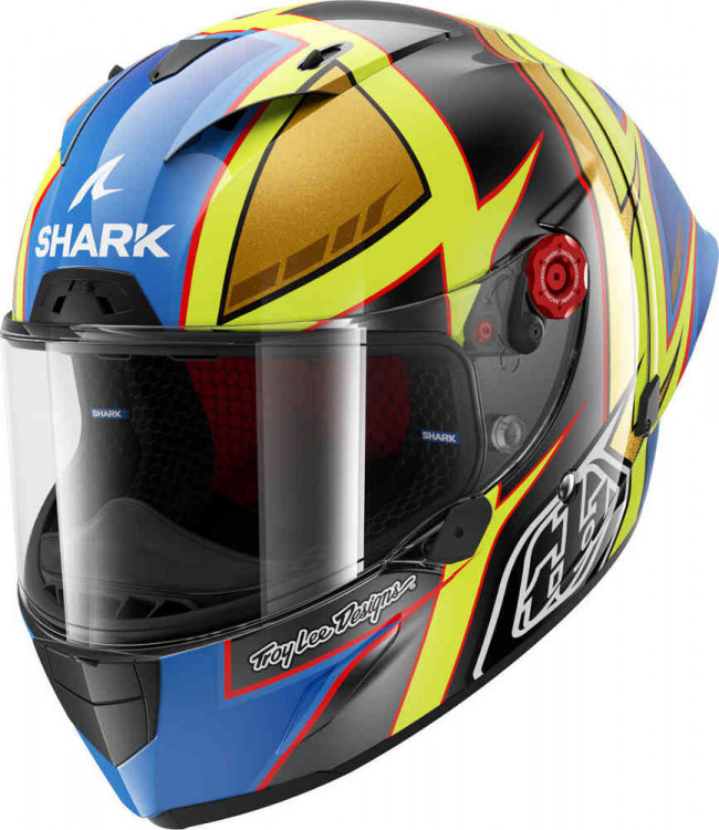 Мотошлем интеграл Shark Race-R Pro GP Replica Cam Petersen антрацит/жёлтый/синий HE0482E-AYB-XS