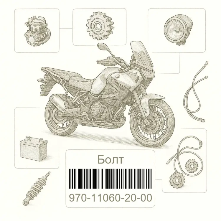 970-11060-20-00 Болт, Yamaha Номер детали 970-11060-20-00, 970110602000, 970-11060-20, 9701106020, 970 11060 20