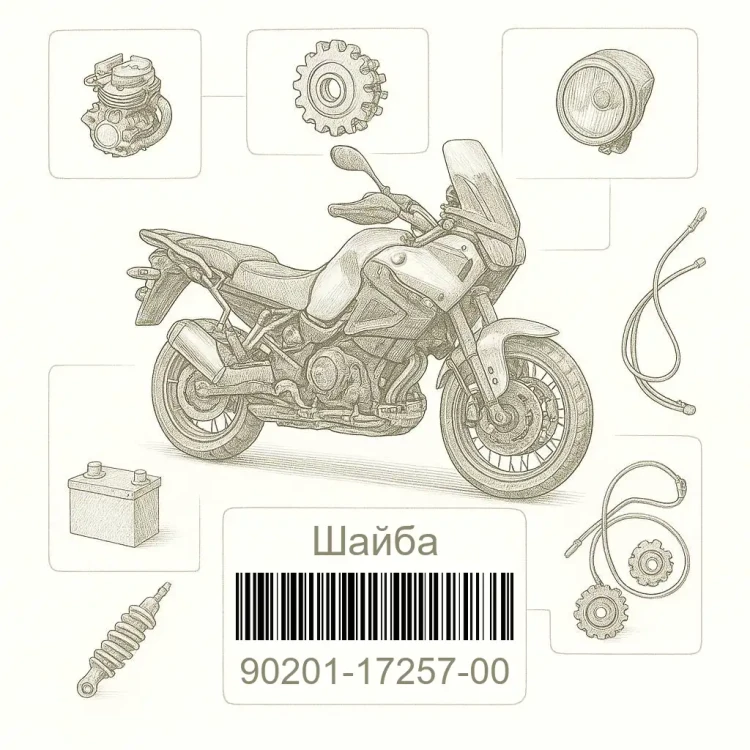 90201-17257-00 Шайба, Yamaha Номер детали 90201-17257-00, 902011725700, 90201-17257, 9020117257, 90201 17257