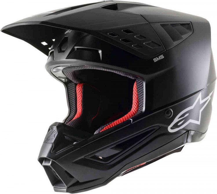 Мотошлем для мотокросса и эндуро Alpinestars S-M5 Solid 2024 Черный матовый 8303023-110-XS