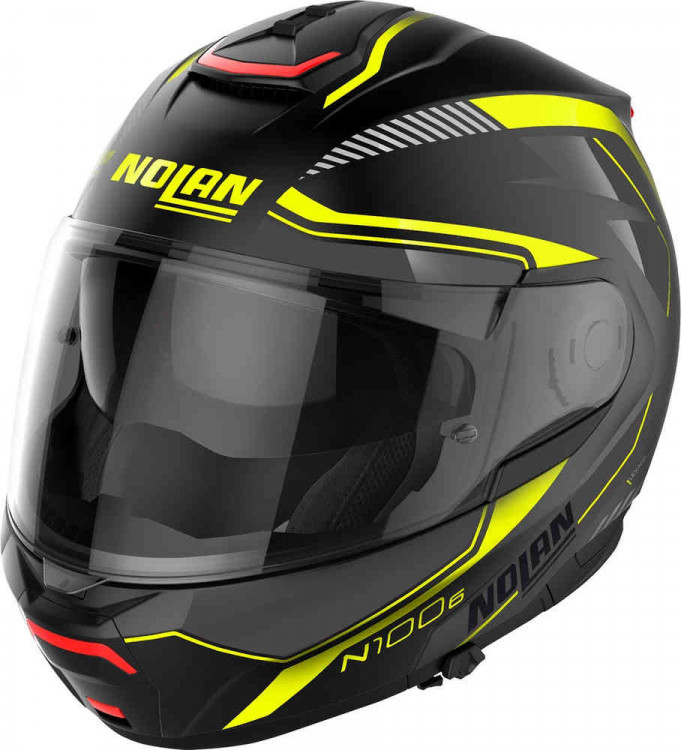 Мотошлем модуляр Nolan N100-6 Surveyor N-Com Черный/Желтый/Красный N160006960227