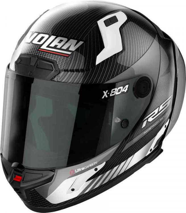 Мотошлем интеграл Nolan X-804 RS Ultra Carbon Hot Lap Черный/Белый X840004820129